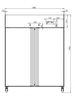 ECOLINE 1400 Gastro Edelstahl-Tiefkühlschrank 1480 x 830 x 1960 mm